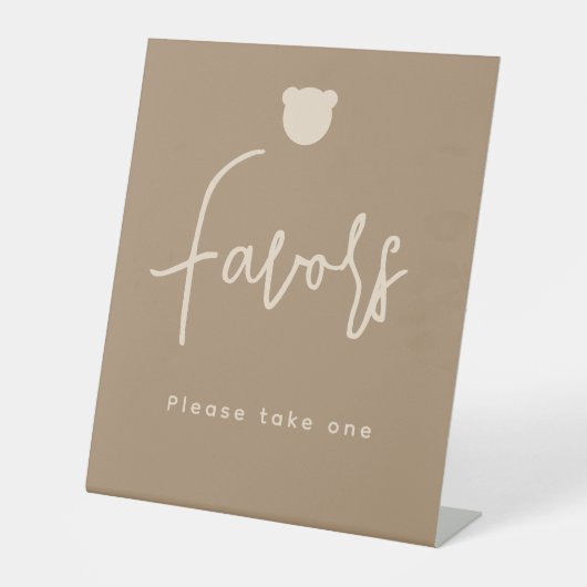 Minimalistische Bear Baby Duwer Favoriten Sockelschild (Vorderseite)