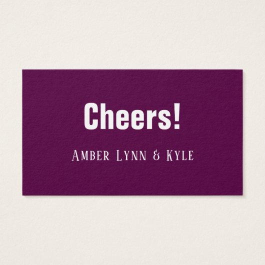 Minimalistische, bearbeitbare Deep Plum Drinks Tic (Rückseite)