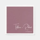 Minimalistische bearbeitbare Farbe rosa Hochzeit Serviette (Vorderseite)