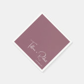 Minimalistische bearbeitbare Farbe rosa Hochzeit Serviette (Ecke)