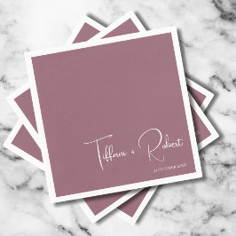 Minimalistische bearbeitbare Farbe rosa Hochzeit Serviette