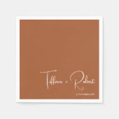 Minimalistische bearbeitbare Farbe Terracotta Hoch Serviette (Vorderseite)