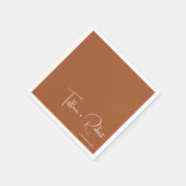 Minimalistische bearbeitbare Farbe Terracotta Hoch Serviette (Ecke)