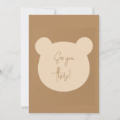 Minimalistische Beary First Birthday Einladung (Rückseite)