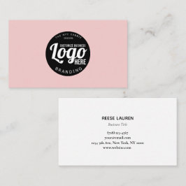 Minimalistische Beauty-Pink-Visitenkarte mit Logo Visitenkarte
