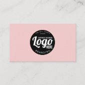 Minimalistische Beauty-Pink-Visitenkarte mit Logo Visitenkarte (Vorderseite)