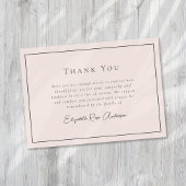 Minimalistische Beerdigung Dankeskarte