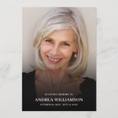 Minimalistische Beerdigung des Fotos des Lebens Programm (Vorderseite)