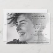 Minimalistische Beerdigung des Lebens Einladung (Vorderseite)