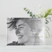 Minimalistische Beerdigung des Lebens Einladung (Stehend Vorderseite)