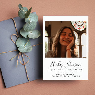 Minimalistische Beerdigung Einladung