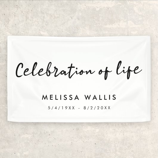 Minimalistische Beerdigung | Moderne Feier des Leb Banner