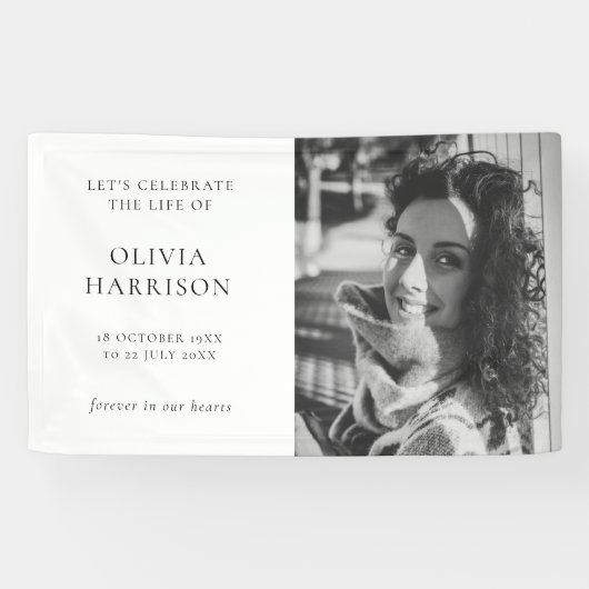 Minimalistische Beerdigung | Moderne Feier des Leb Banner (Horizontal)