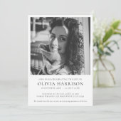 Minimalistische Beerdigung | Moderne Feier des Leb Einladung (Stehend Vorderseite)