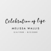 Minimalistische Beerdigung | Moderne Feier des Leb Fensteraufkleber (Blatt)