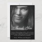 Minimalistische Beerdigung | Modernes Beileid Foto Dankeskarte (Vorderseite)