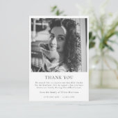 Minimalistische Beerdigung | Modernes Beileid Foto Dankeskarte (Stehend Vorderseite)