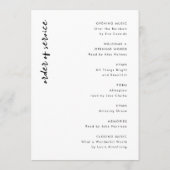 Minimalistische Beerdigung | Order of Service Cele Programm (Rückseite)