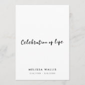 Minimalistische Beerdigung | Order of Service Cele Programm (Vorderseite)