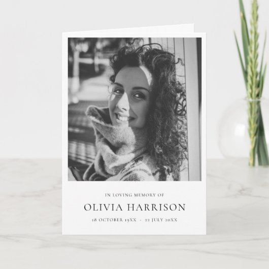 Minimalistische Beerdigung | Ordnungsnummer des Di Programm (Vorderseite)