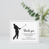 Minimalistische Beerdigung von Black and White Gol Dankeskarte (Stehend Vorderseite)