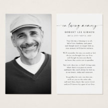 Minimalistische Beerdigungskarte