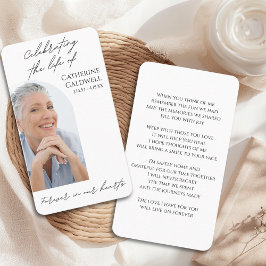 Minimalistische Beerdigungskarte Foto Gebetskarte