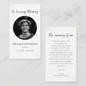 Minimalistische Beerdigungskarte Visitenkarte (Vorne/Hinten)