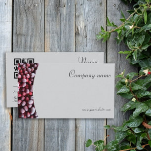 Minimalistische Beerenkarte Foto QR Graue Visitenk Visitenkarte