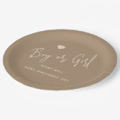 Minimalistische Begebenheit des männlichen oder we Pappteller (Schrägansicht)