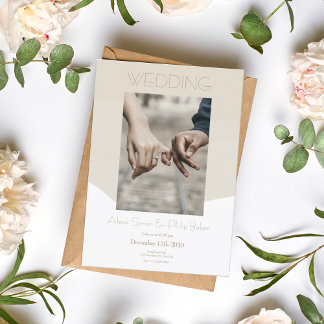 Minimalistische Beging-Foto-Hochzeit Einladung