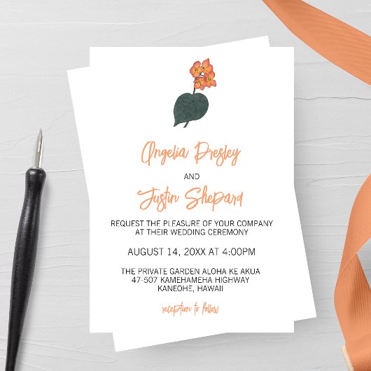 Minimalistische Begonia-Blume Einladung