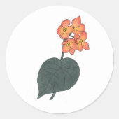 Minimalistische Begonia-Blume Runder Aufkleber (Vorderseite)