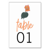 Minimalistische Begonia-Blume Tischnummer (Vorderseite)