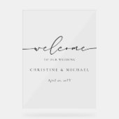 Minimalistische Begrüßung mit eleganten Skripten Acrylschild (Vorderseite)