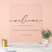 Minimalistische Begrüßung mit eleganten Skripten Acrylschild (Hochzeit)