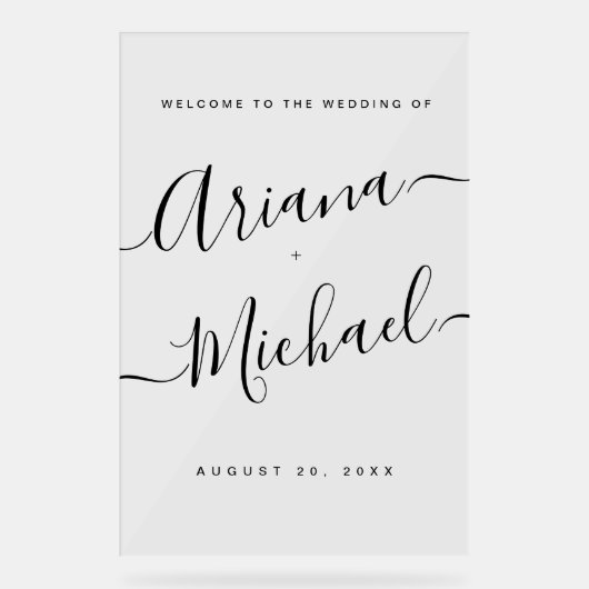 Minimalistische Begrüßung moderner Schriften Acrylschild (Vorderseite)