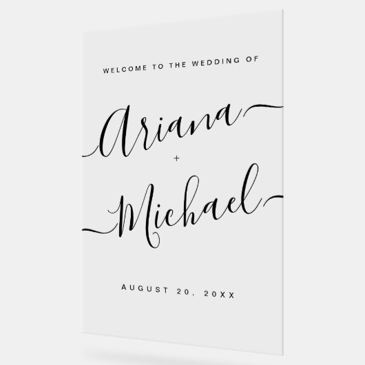 Minimalistische Begrüßung moderner Schriften Acrylschild (Winkel)