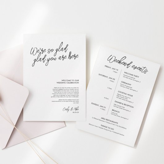 Minimalistische Begrüßungsbeilage Programm