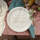 Minimalistische Begrüßungsschreiben-Hochzeit Pappteller