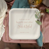 Minimalistische Begrüßungsschreiben-Hochzeit Pappteller