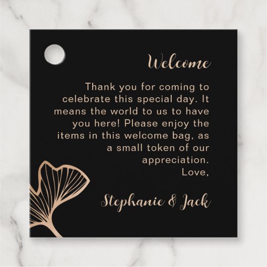 Minimalistische Begrüßungstasche Geschenkanhänger (Vorderseite)