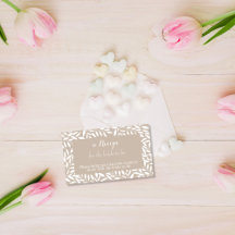 Minimalistische Beige Blätter Rezept für die Braut