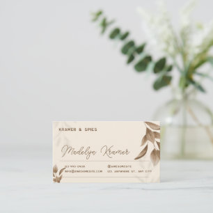 Minimalistische Beige Boho Business Card Terminkarte