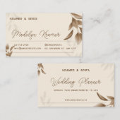 Minimalistische Beige Boho Business Card Terminkarte (Vorne/Hinten)