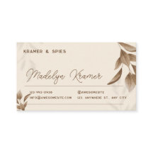 Minimalistische Beige Boho Business Card