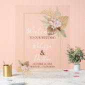 Minimalistische Beige Boho Hochzeit im Herbst Begr Acrylschild (Hochzeit)