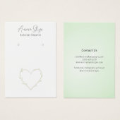 Minimalistische beige Foliage Herz-Musterkarte (Vorne & Hinten)