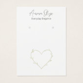 Minimalistische beige Foliage Herz-Musterkarte (Vorderseite)