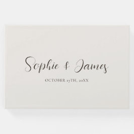 Minimalistische Beige Hochzeit Gästebuch